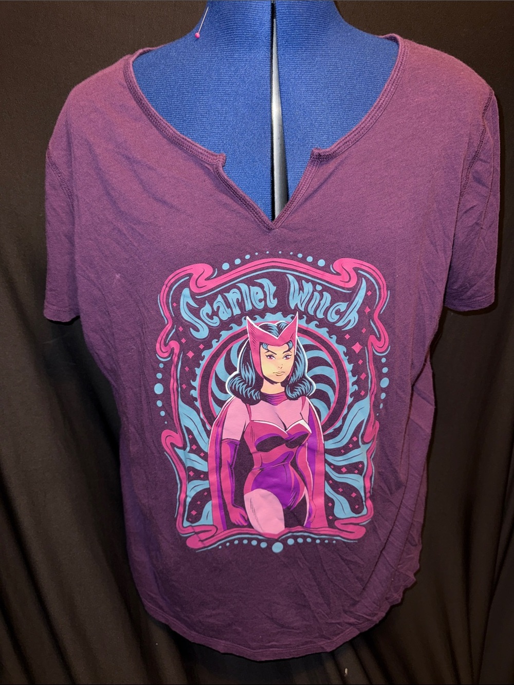 torrid Purple Scarlet Witch Graphic Tee with Pink & Teal Print